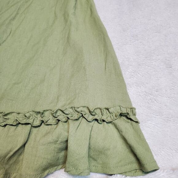 Blue Rain Green Ruffle Sleeveless One Shoulder Bohemian Romantic Fairy Dress L - Picture 2 of 9